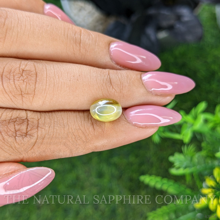 4.55 Ct. Greenish Yellow Cabochon Chrysoberyl from Madagascar