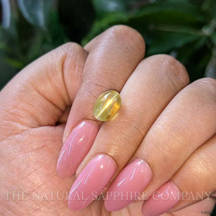 4.55 Ct. Greenish Yellow Cabochon Chrysoberyl from Madagascar