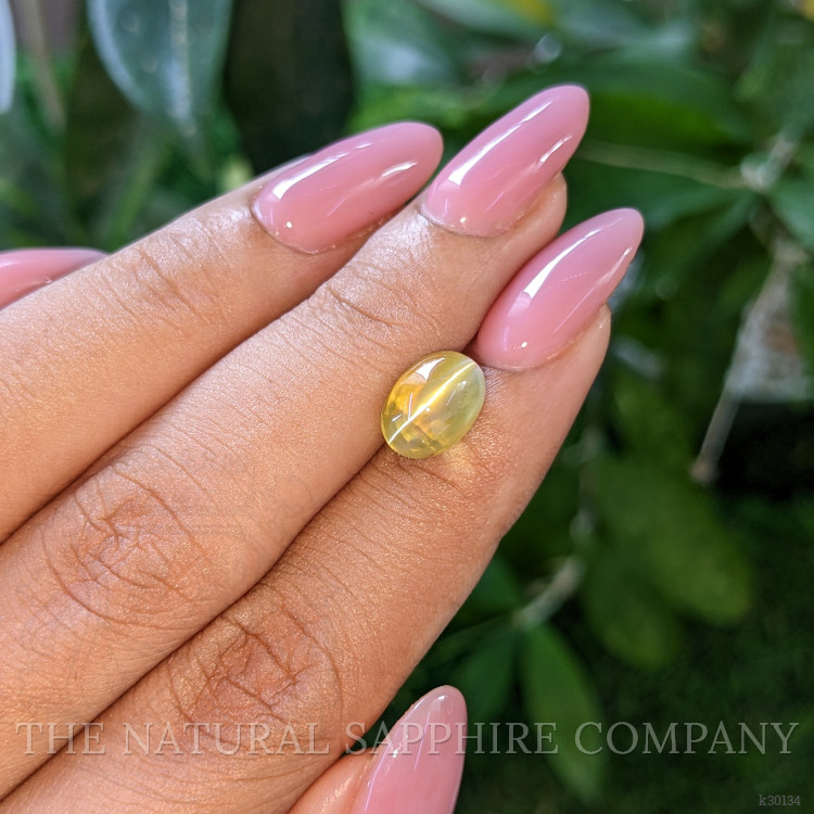 4.55 Ct. Greenish Yellow Cabochon Chrysoberyl from Madagascar