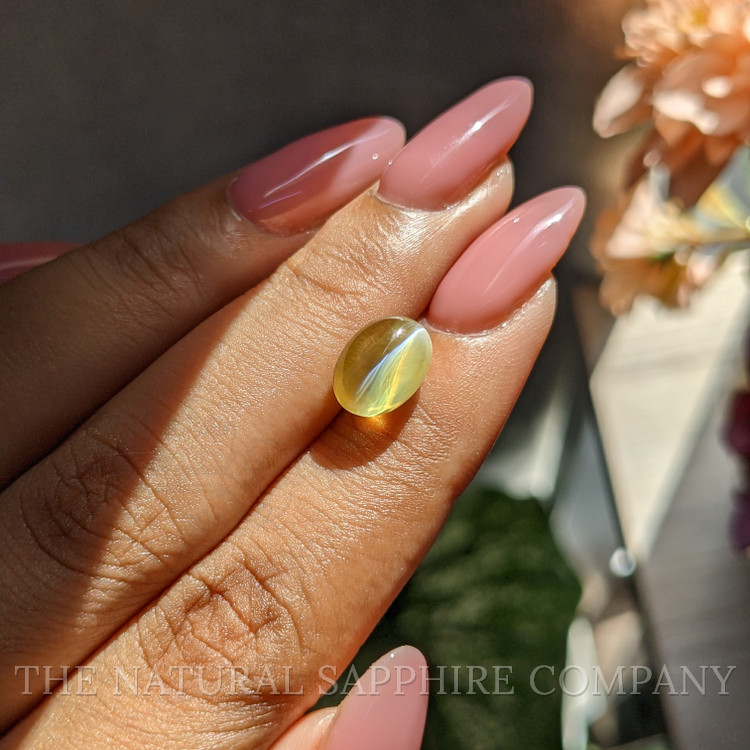 4.55 Ct. Greenish Yellow Cabochon Chrysoberyl from Madagascar