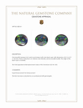 0.62 Ct. Multi Color Cabochon Black Opal (Dark Opal) from Australia Appraisal