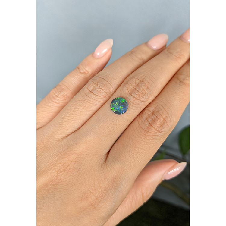 0.62 Ct. Multi Color Cabochon Black Opal (Dark Opal) from Australia