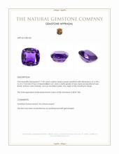 17.34 Ct. Purple Amethyst from Brazil Appraisal