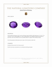 10.99 Ct. Purple Amethyst from Brazil Appraisal