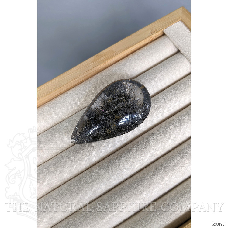 123.77 Ct. Black Cabochon Rutilated Quartz from Brazil