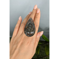 123.77 Ct. Black Cabochon Rutilated Quartz from Brazil Life Style