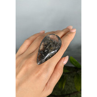 123.77 Ct. Black Cabochon Rutilated Quartz from Brazil Life Style