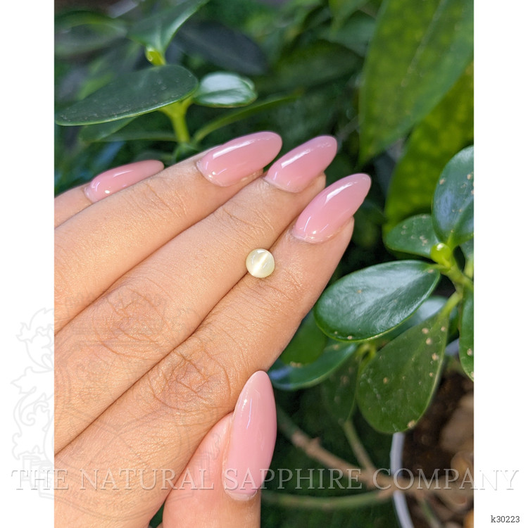 0.98 Ct. Yellowish Green Cabochon Chrysoberyl from Ceylon (Sri Lanka)