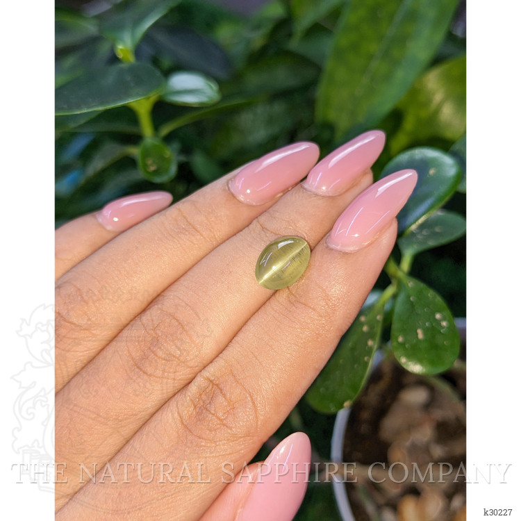 3.79 Ct. Green Cabochon Apatite from Ceylon (Sri Lanka)