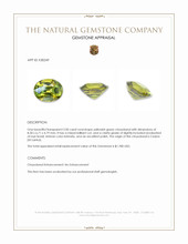 2.00 Ct. Yellowish Green Chrysoberyl from Ceylon (Sri Lanka) Appraisal