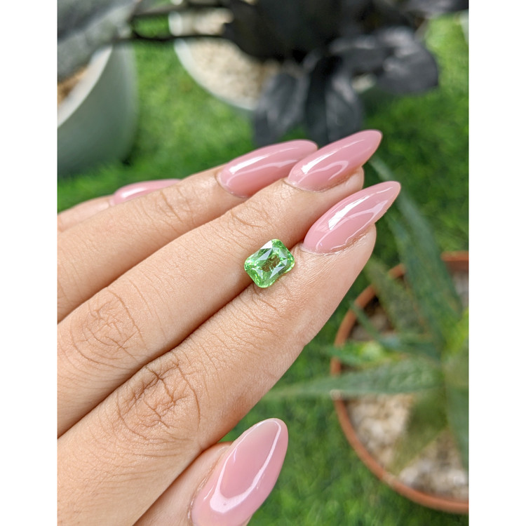 1.55 Ct. Green Grossular Garnet from Tanzania