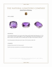 16.44 Ct. Purple Amethyst Appraisal