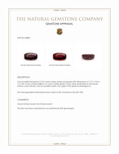 10.93 Ct. Red Garnet from Madagascar Appraisal