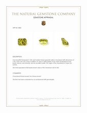 1.88 Ct. Greenish Yellow Chrysoberyl from Ceylon (Sri Lanka) Appraisal