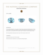 11.66 Ct. Blue Aquamarine from Brazil Appraisal