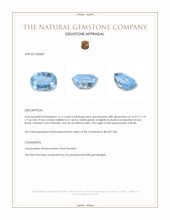 12.13 Ct. Blue Aquamarine from Brazil Appraisal