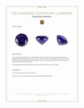 60.03 Ct. Violetish Blue Tanzanite from Tanzania Appraisal