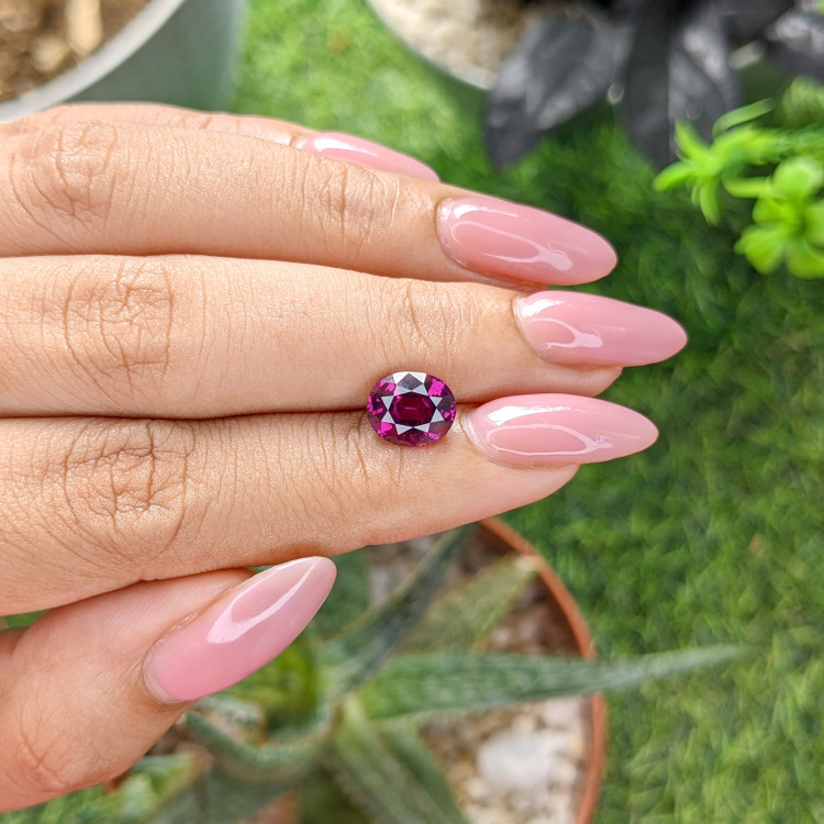 2.46 Ct. Purplish Pink Garnet from Tanzania
