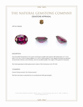 4.33 Ct. Purplish Pink Garnet from Tanzania Appraisal