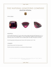 4.57 Ct. Purplish Pink Garnet from Tanzania Appraisal