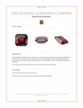 3.10 Ct. Purplish Red Garnet from Tanzania Appraisal