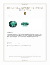 5.58 Ct. Bluish Green Prasiolite from Brazil Appraisal