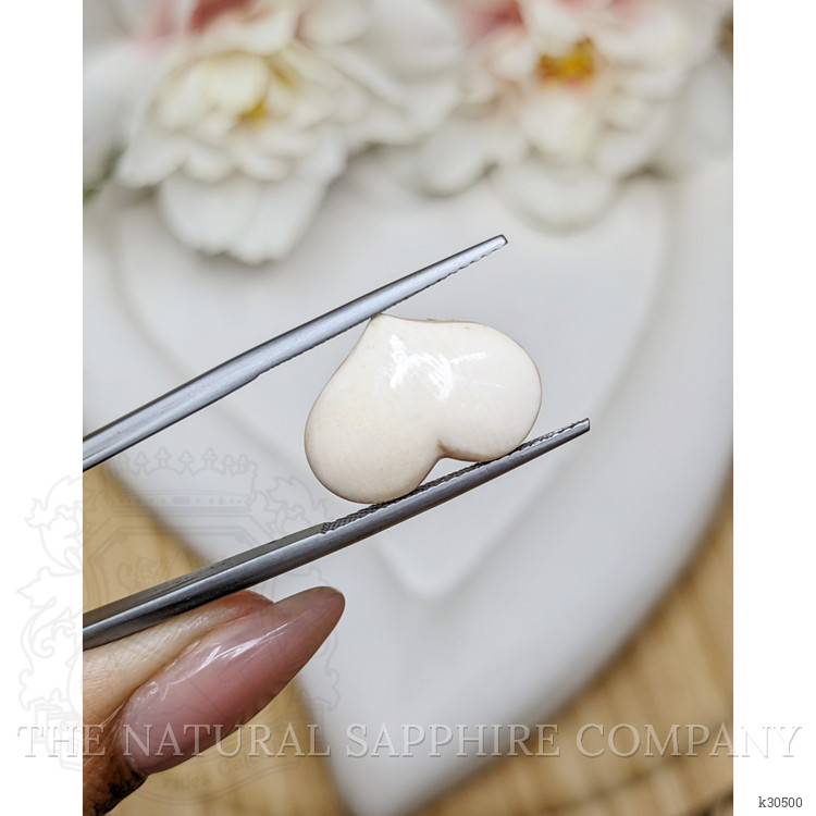 4.03 Ct. Salmon and White Cabochon Coral from Italy