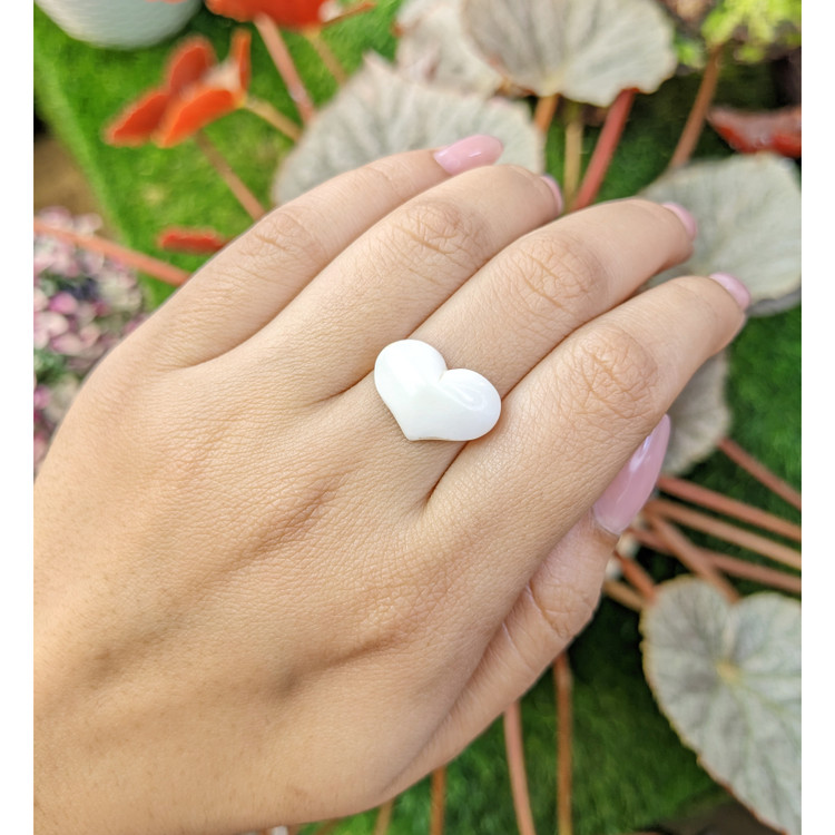 4.06 Ct. Salmon and White Cabochon Coral from Italy