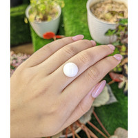 7.75 Ct. Salmon and White Cabochon Coral from Italy Life Style