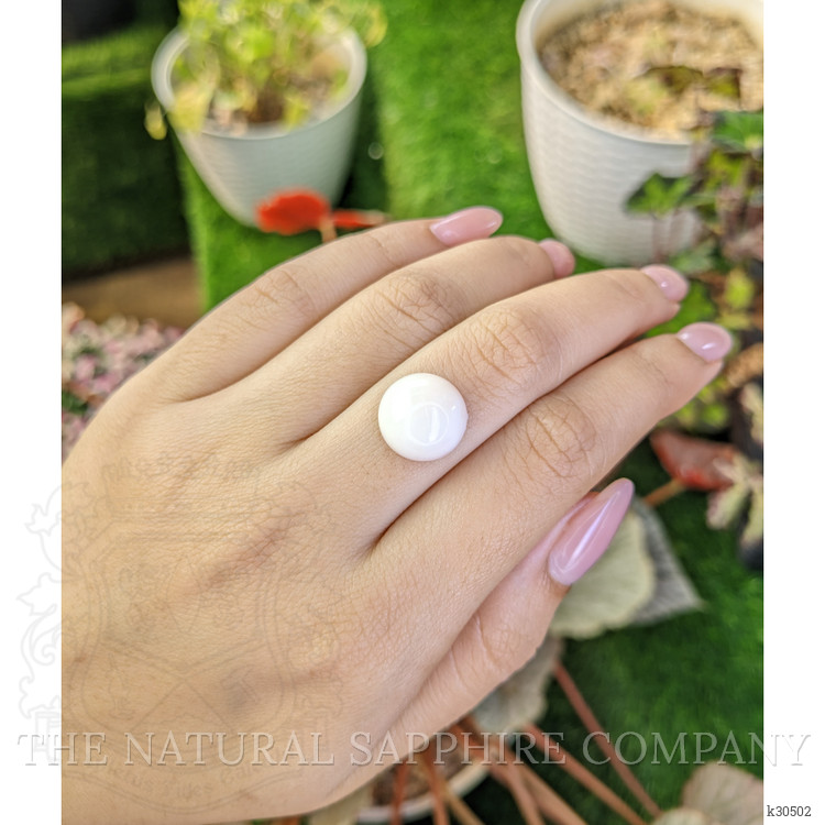 7.75 Ct. Salmon and White Cabochon Coral from Italy