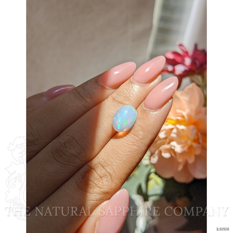 1.89 Ct. Multi Color Cabochon White Opal (Light Opal) from Ethiopia
