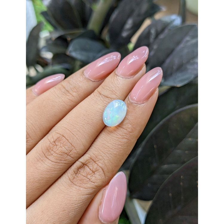 1.89 Ct. Multi Color Cabochon White Opal (Light Opal) from Ethiopia