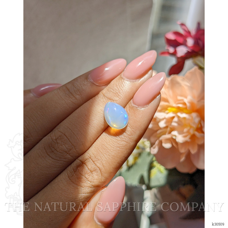 2.70 Ct. Multi Color Cabochon White Opal (Light Opal) from Ethiopia
