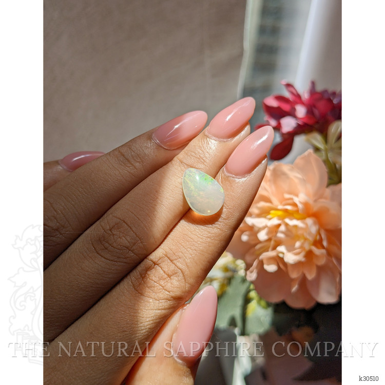 3.12 Ct. Multi Color Cabochon White Opal (Light Opal) from Ethiopia