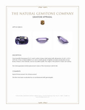 0.67 Ct. Violet Spinel from Ceylon (Sri Lanka) Appraisal