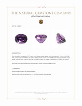 0.71 Ct. Purple Spinel from Ceylon (Sri Lanka) Appraisal