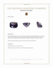 1.14 Ct. Purple Spinel from Ceylon (Sri Lanka) Appraisal