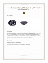1.03 Ct. Purple Spinel from Ceylon (Sri Lanka) Appraisal