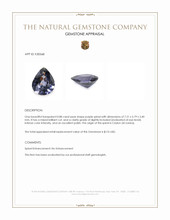 0.88 Ct. Purple Spinel from Ceylon (Sri Lanka) Appraisal