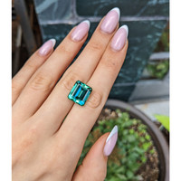 12.27 Ct. Bluish Green Tourmaline from Brazil Life Style