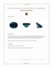 4.92 Ct. Greenish Blue Tourmaline from Brazil Appraisal
