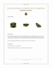 4.40 Ct. Green Zircon from Ceylon (Sri Lanka) Appraisal