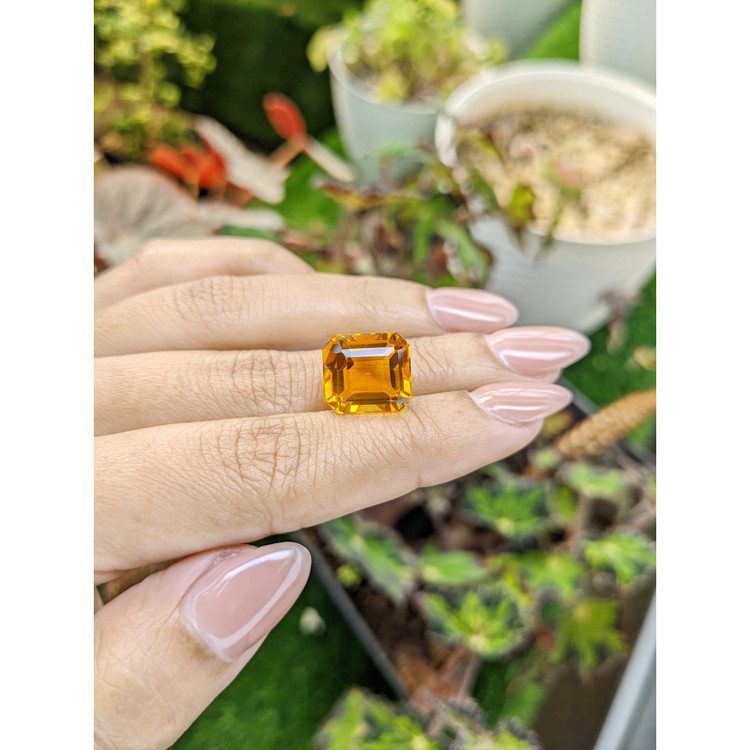 9.54 Ct. Orangish Yellow Citrine from Brazil