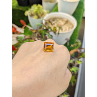 10.81 Ct. Yellowish Orange Citrine from Brazil Life Style