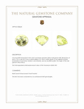 3.00 Ct. Greenish Yellow Mali Garnet from West Africa Appraisal