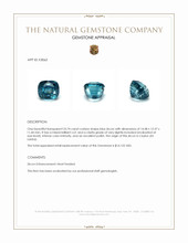 23.74 Ct. Blue Zircon from Ceylon (Sri Lanka) Appraisal
