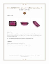 2.50 Ct. Pinkish Purple Rhodolite Garnet from Ceylon (Sri Lanka) Appraisal