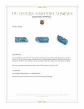34.39 Ct. Blue Aquamarine from Brazil Appraisal