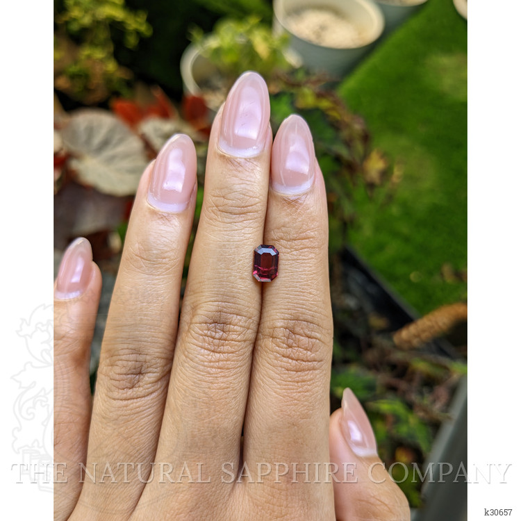 1.22 Ct. Purplish Red Rhodolite Garnet from Ceylon (Sri Lanka)