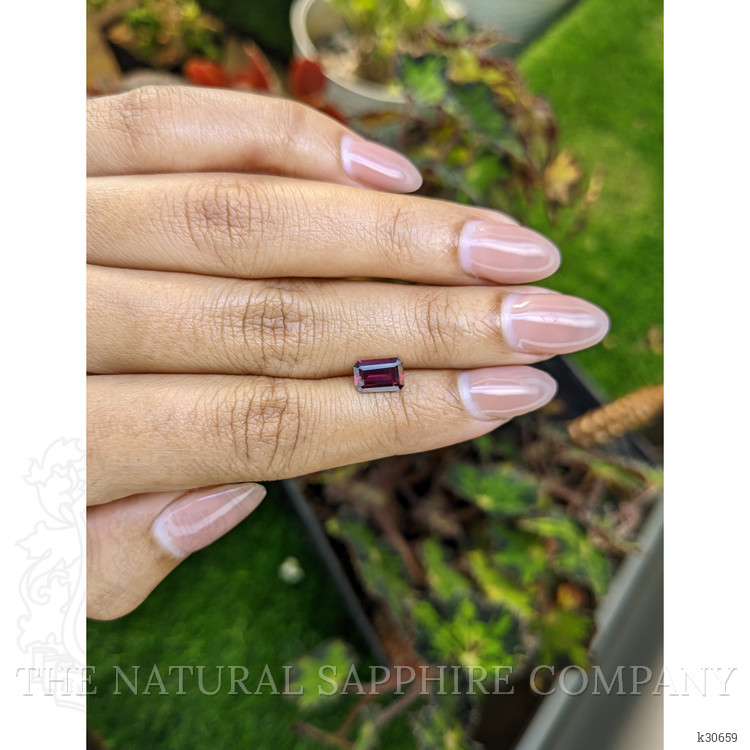 1.32 Ct. Purplish Red Rhodolite Garnet from Ceylon (Sri Lanka)